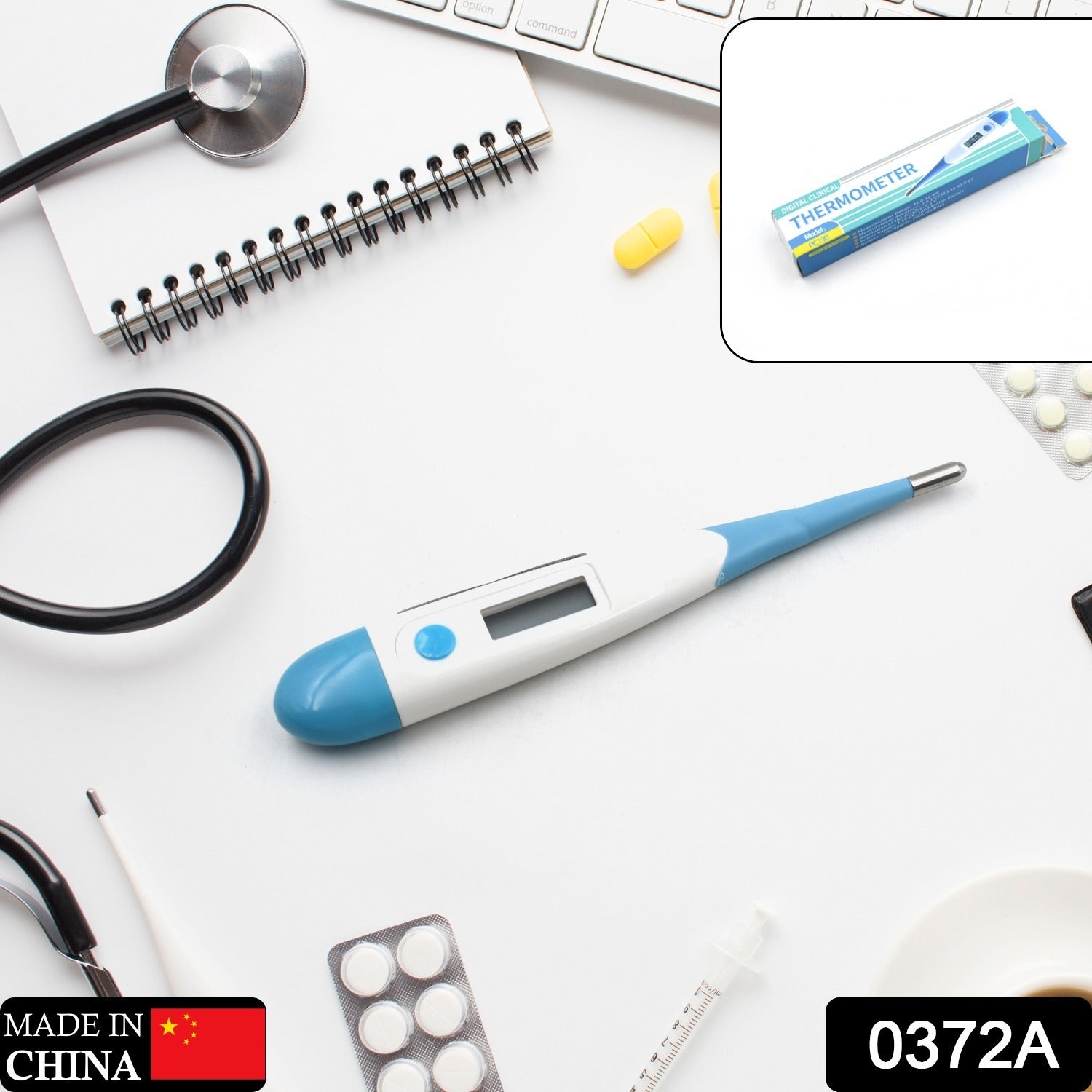 0372a Thermometer for Adults, Child With LCD Backlight Display & Thermometer Cover Thermometer for Fever 0372a Thermometer for Adults, Child With LCD Backlight Display & Thermometer Cover Thermometer for Fever